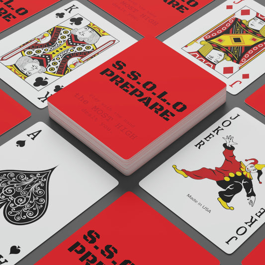 SSOLO PREPARE Poker Cards-Play with the hand the MOST HIGH dealt you.