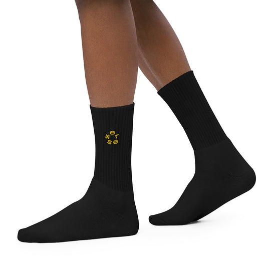 GOLD SSOLO small CIRCLE-Embroidered socks