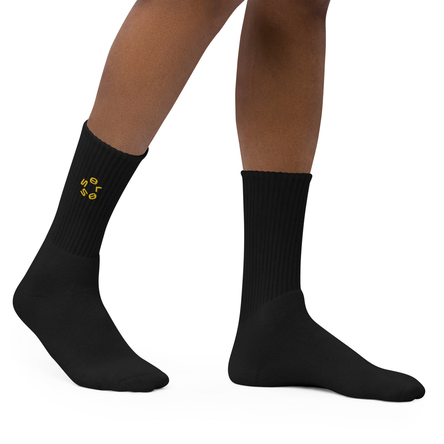 GOLD SSOLO small CIRCLE-Embroidered socks