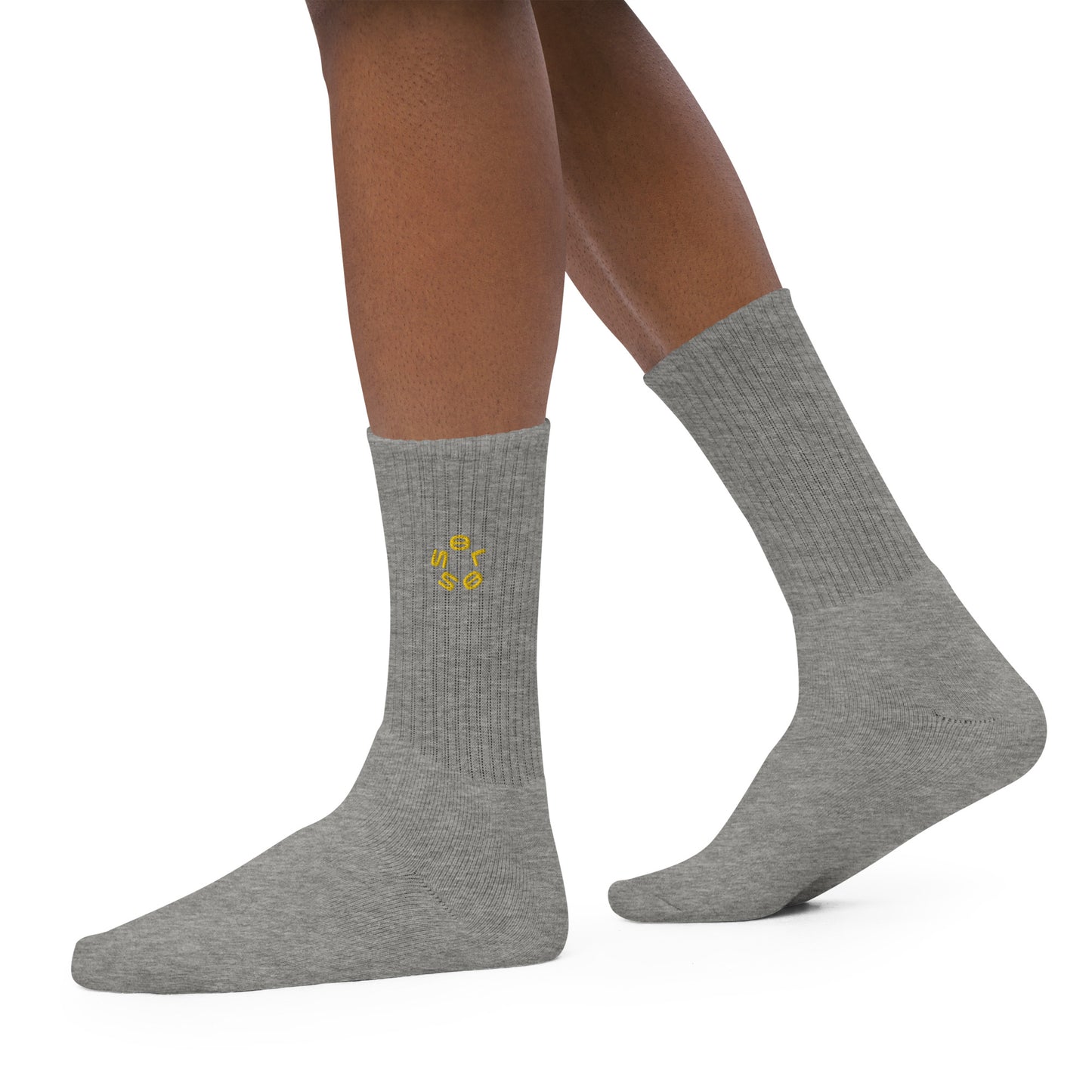 GOLD SSOLO small CIRCLE-Embroidered socks