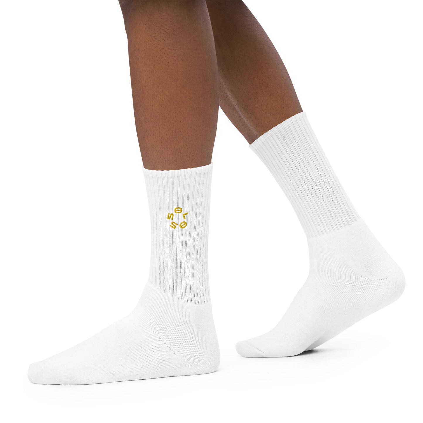 GOLD SSOLO small CIRCLE-Embroidered socks