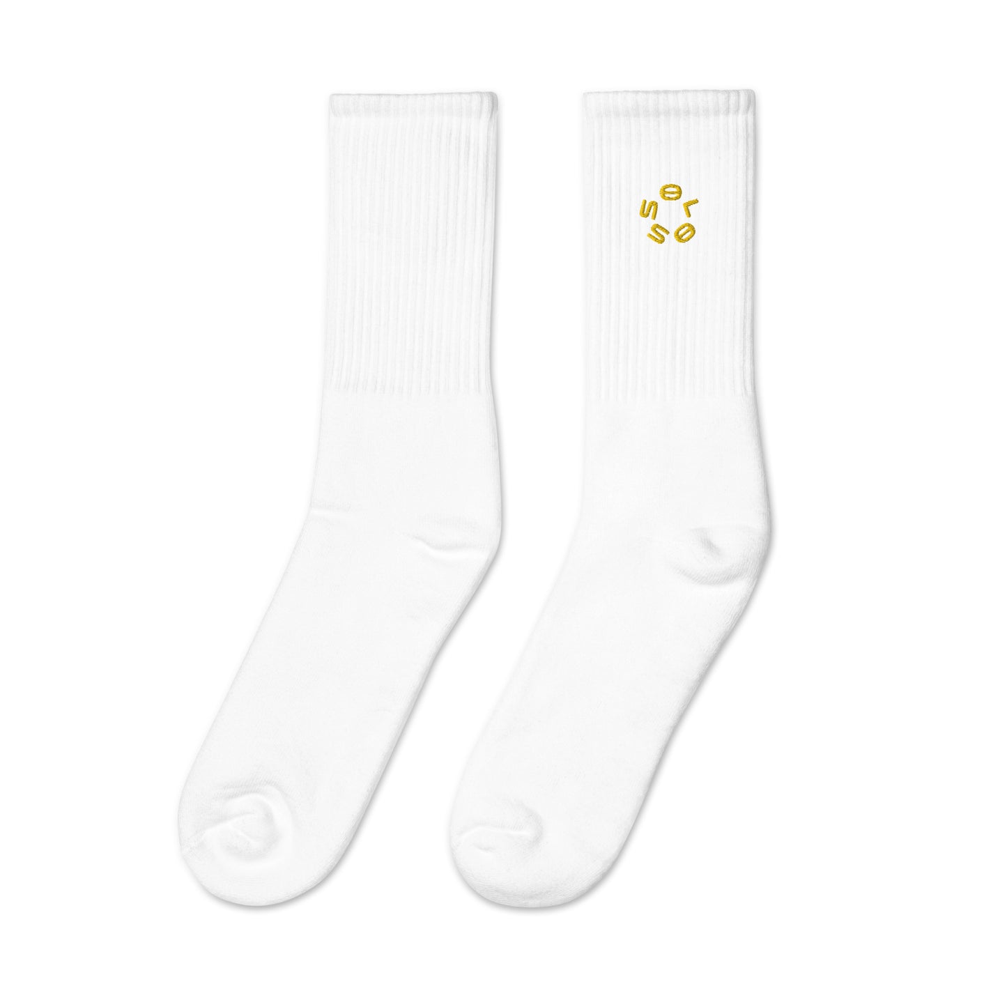 GOLD SSOLO small CIRCLE-Embroidered socks