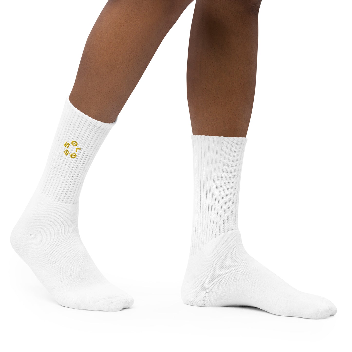 GOLD SSOLO small CIRCLE-Embroidered socks