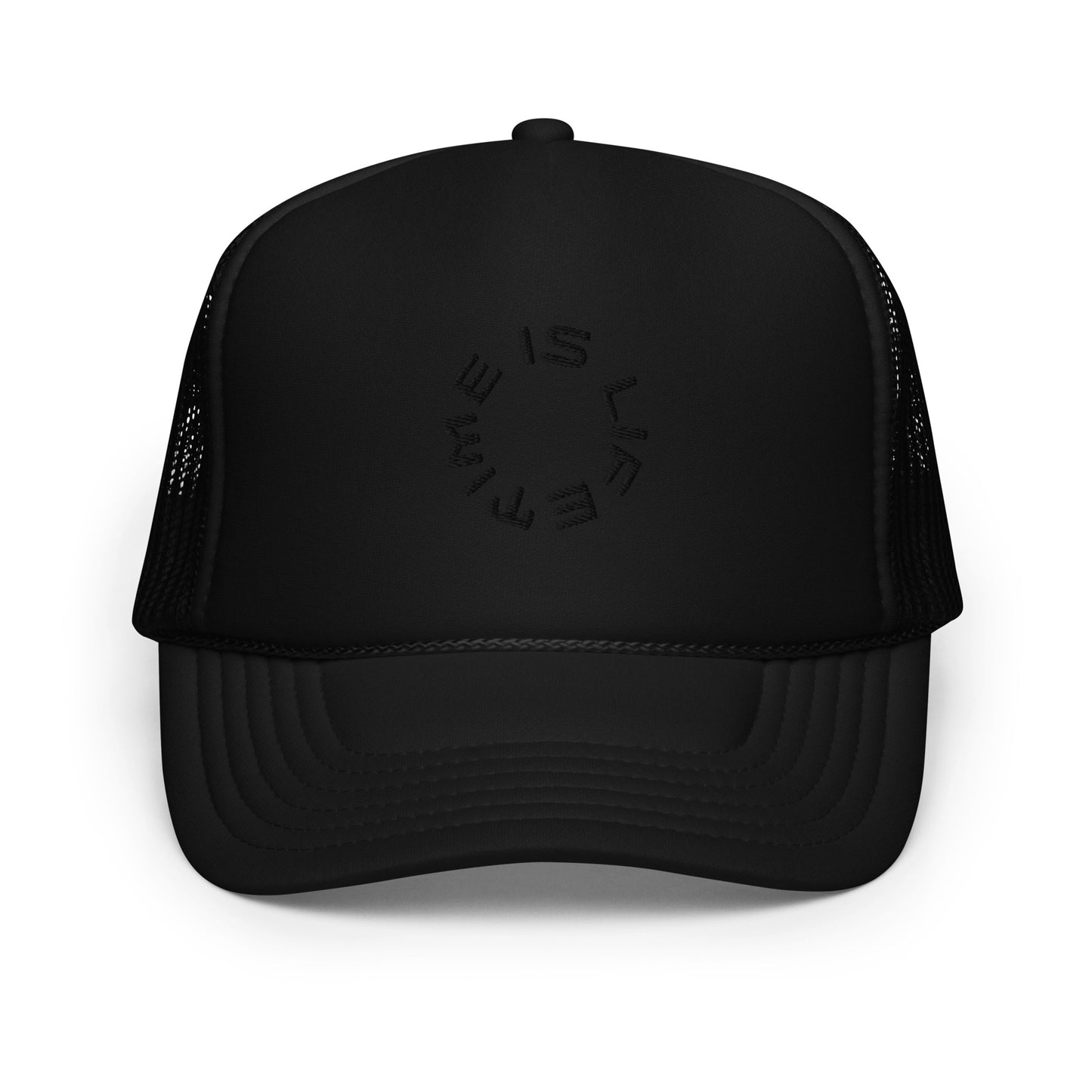 TIME IS LIFE small CIRCLE Foam trucker hat.