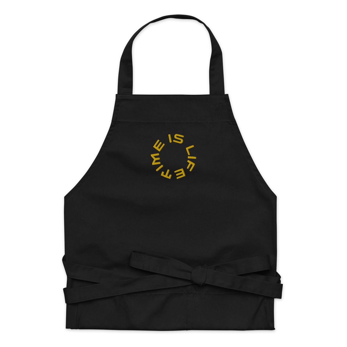 GOLD TIME IS LIFE - Organic cotton apron.