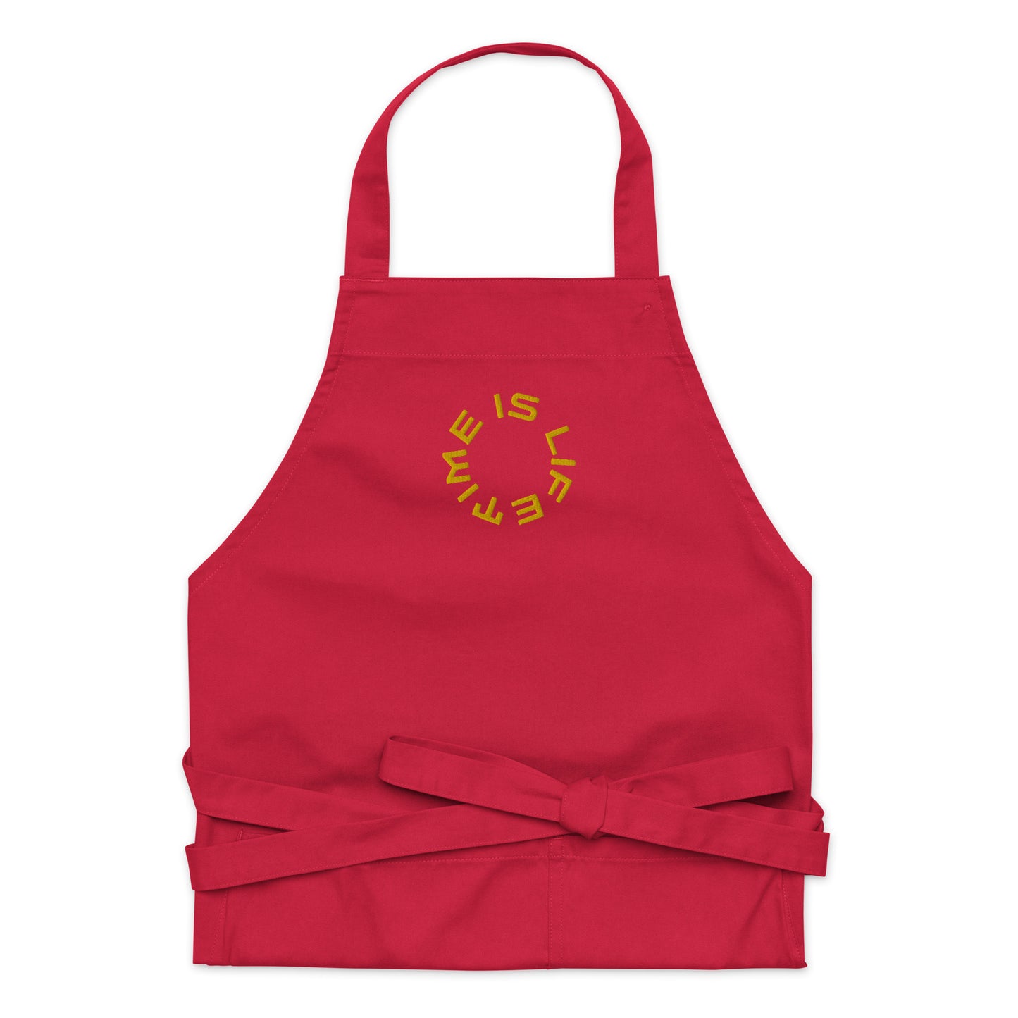 GOLD TIME IS LIFE - Organic cotton apron.