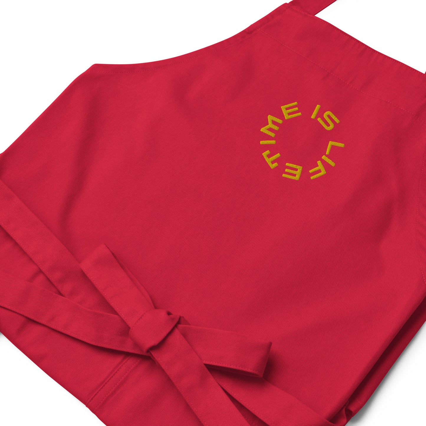 GOLD TIME IS LIFE - Organic cotton apron.