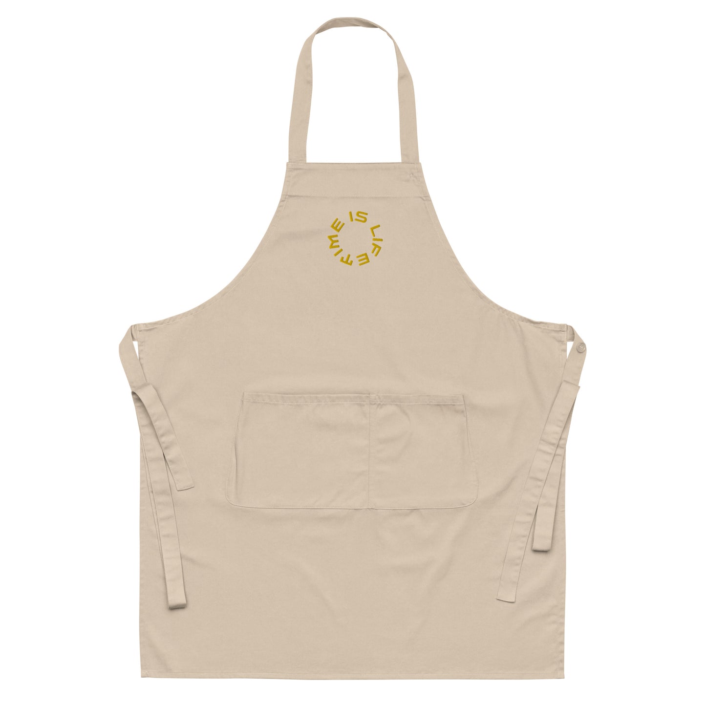 GOLD TIME IS LIFE - Organic cotton apron.