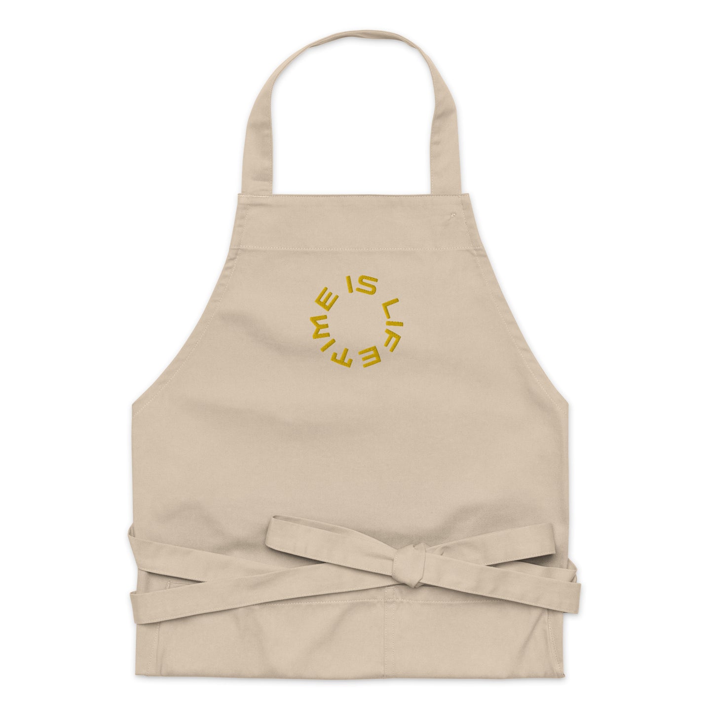 GOLD TIME IS LIFE - Organic cotton apron.