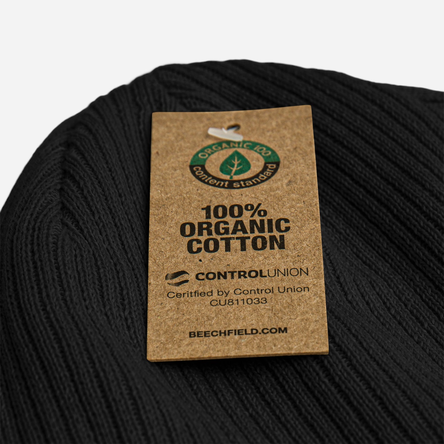 TIME IS LIFE small CIRCLE Organic ribbed beanie