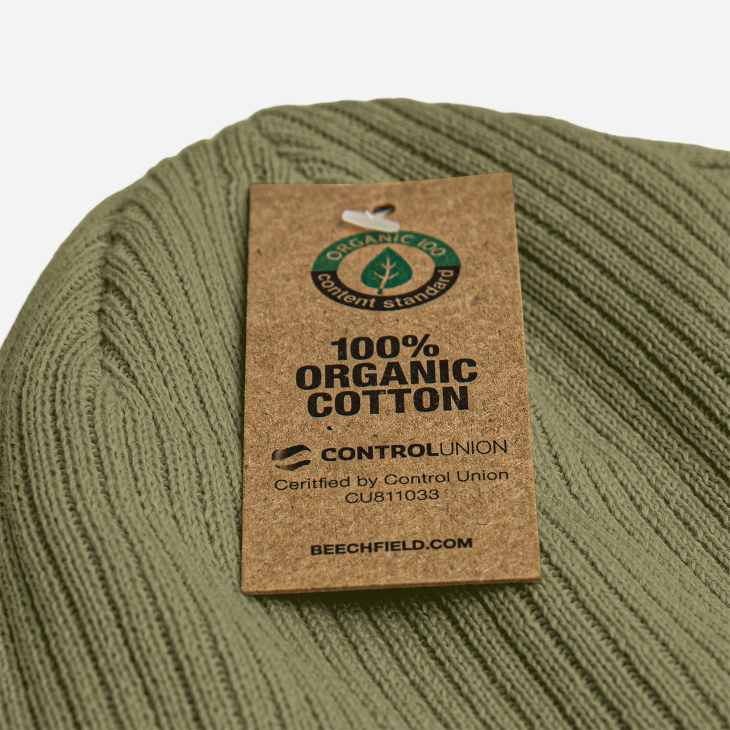 TIME IS LIFE small CIRCLE Organic ribbed beanie